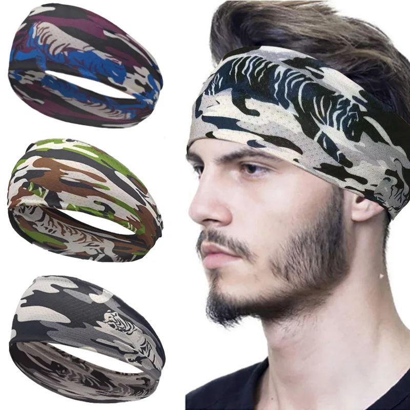 

Sports headband for men Running Fitness Sweat-absorbing Headband Camo Elastic Breathable Headband scrunches hair accessories