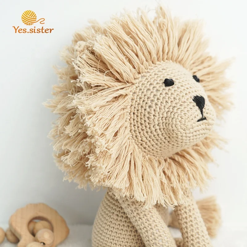 

Creative 100% Cotton Handmade Kids Toys Lion Crochet Amigurumi