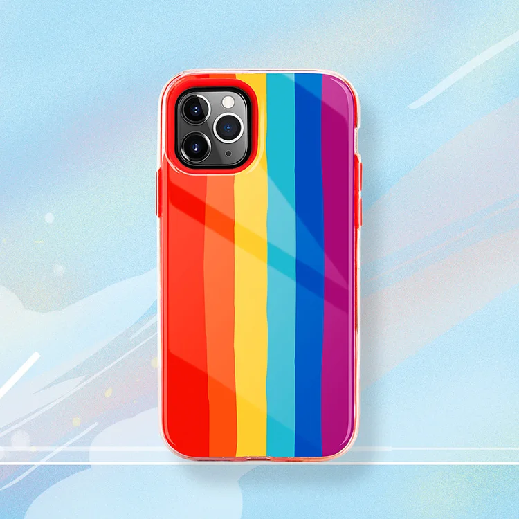 

drop glue painting pride liquid color rainbow phone case realme for iphone 12 pro max, Black