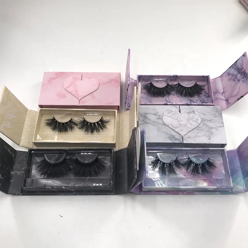 

2021 Most Popular Sweet Heart Magnetic Lash Box For 8mm-30mm Full Strip Mink Eyelashes Print Logo Name Custom Box