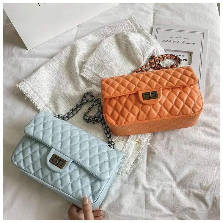 

2021 Trendy Luxury Purses Woman Fashion Hand Bags Lady Chain Handbags for female candy color purse, Picture