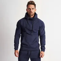 

Fashion Autumn Half Zipper Male Mens Fitness Gym Wear Sports Casual Hoodies