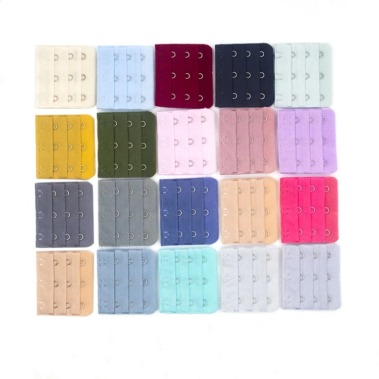 

Wholesale High Quality Lingerie Accessory 3 Rows 3 Hooks and Eyes Tape Bra Extender, Black,red,pink,yellow,blue etc.