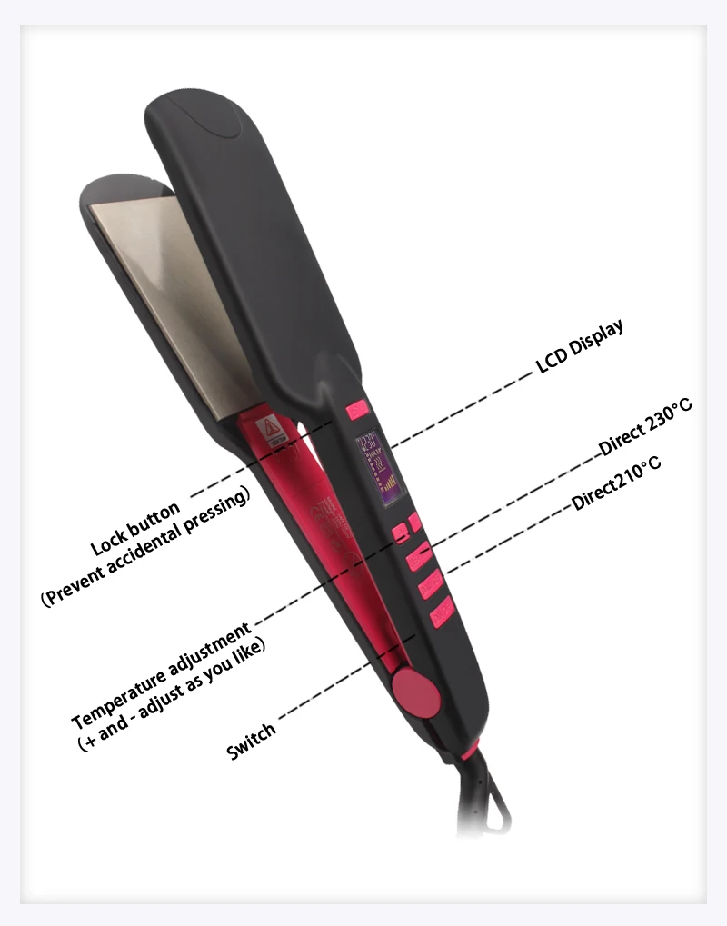 Dual Voltage Best Private Label Mch Nano Titanium 2 Inch Hair