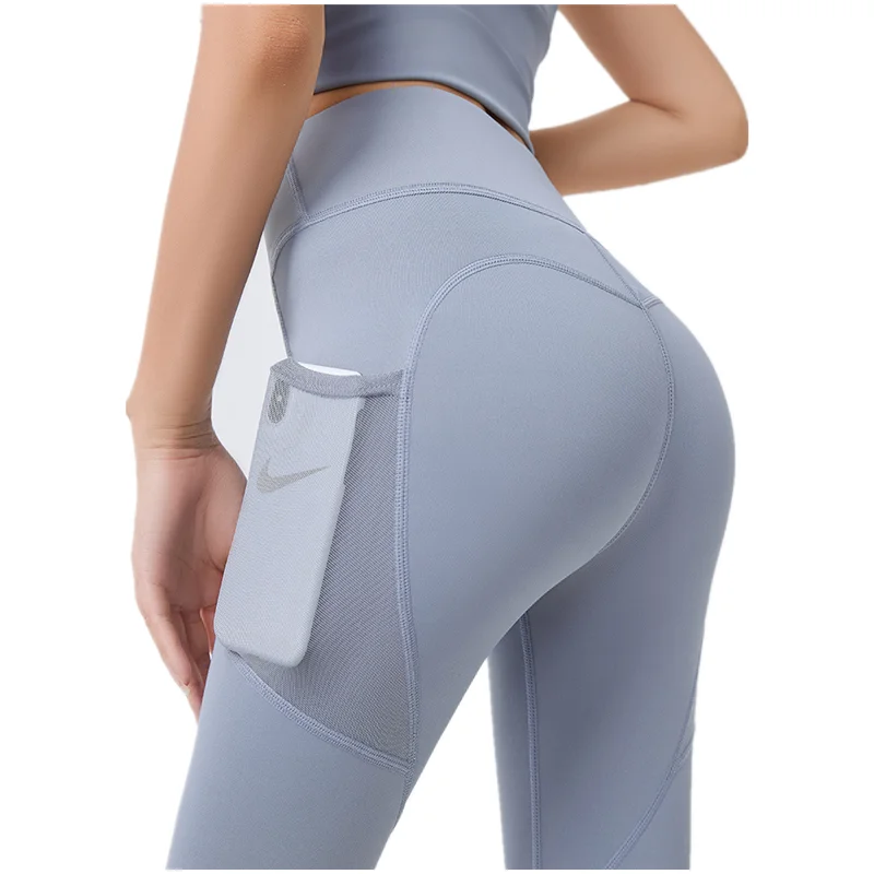 

Women's Tight-fitting Hip Leggings Quick-drying High-waist Stretch Mesh Side Pockets Sports Fitness Yoga Pants