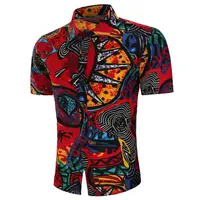 

Mens Summer Short Sleeve High Quality Allover Printed Men Casual Shirts 100% Cotton 4XL Plus Size Shirts