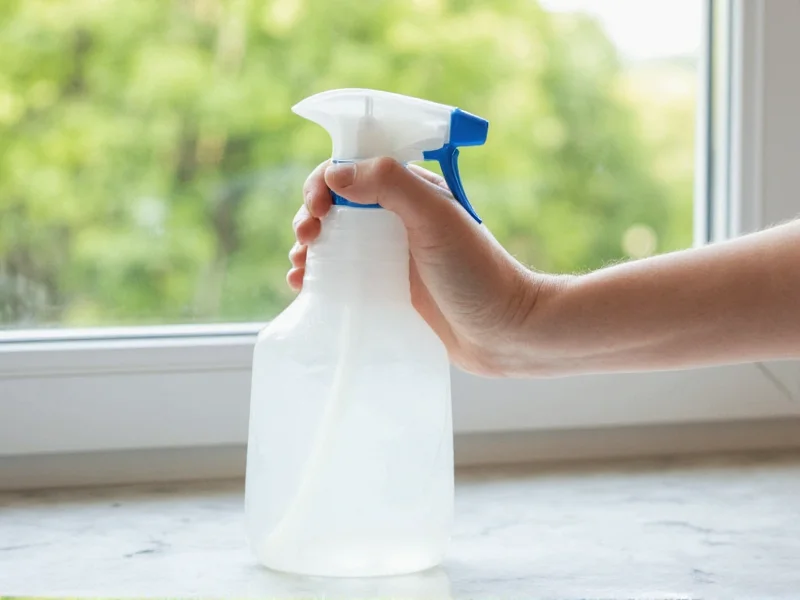 Homemade window cleaning solution in spray bottle