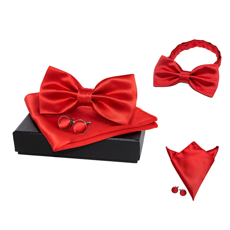 

Factory Custom Wholesale Fashionable Solid Color For Cheap Sale Bowtie Set, Colors