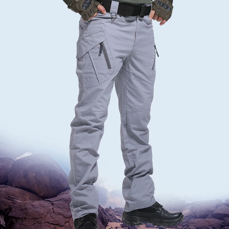 

2020 outdoor men's casual pants solid color multi-pocket loose IX9 pants