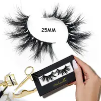 

Customized Packing Handmade Real Mink Eyelash 25mm Wholesale Mink Eyelashes