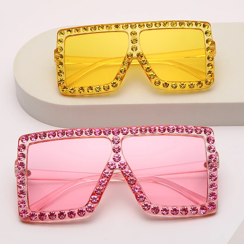 

NWOGLSS Kids Diamond Oversized Colorful Glasses Shade Diamond Sunglasses