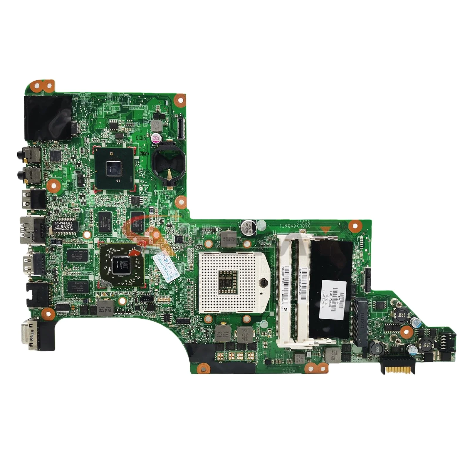 

615278-001 631044-001 615279-001 for HP pavilion DV6 DV6T DV6-3000 motherboard with 5650/1GB DA0LX6MB6G1 DA0LX6MB6F1 Use i3 i5
