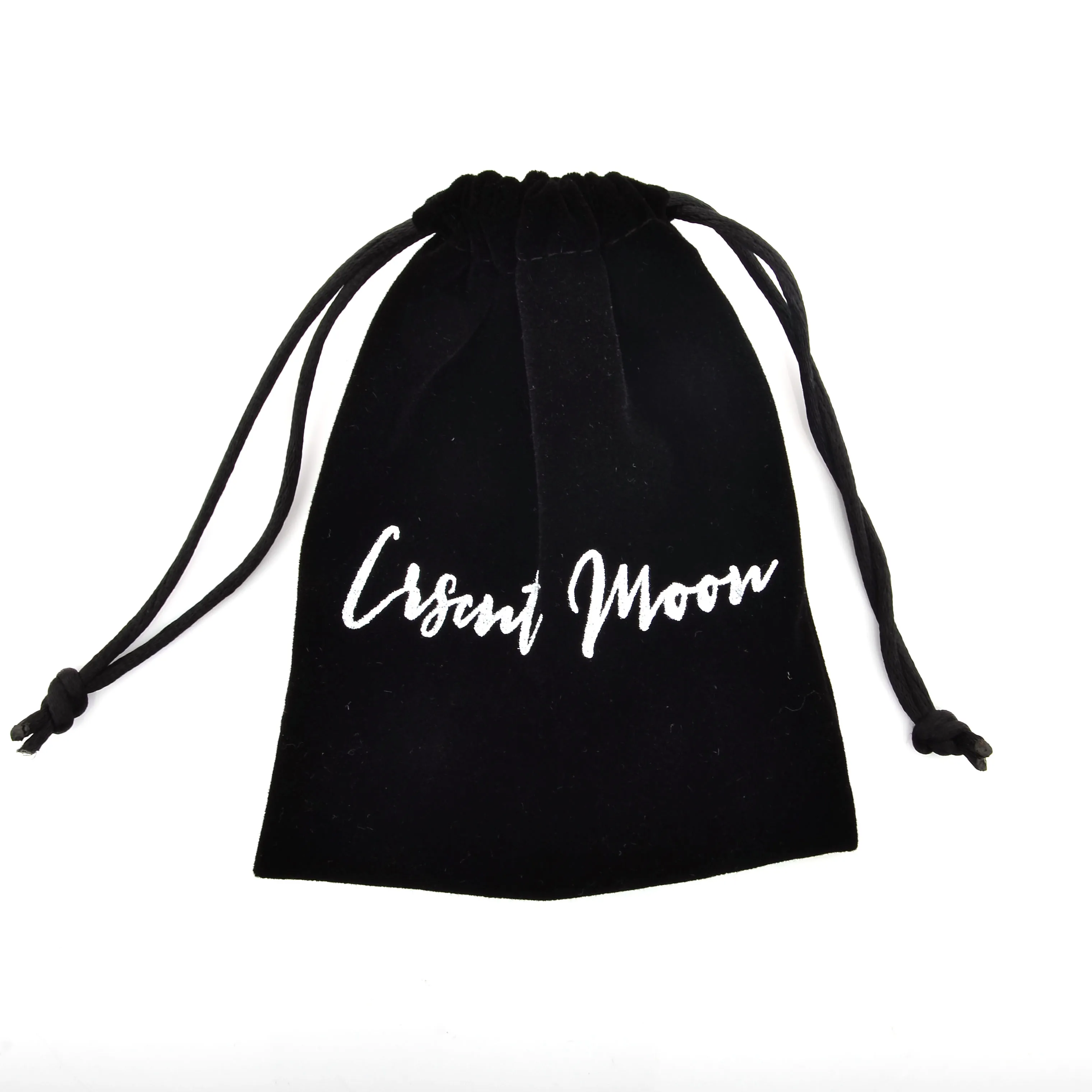 

Bracelet Packaging Pouch Gift Custom Velvet Jewelry Black Bag With Customer logo