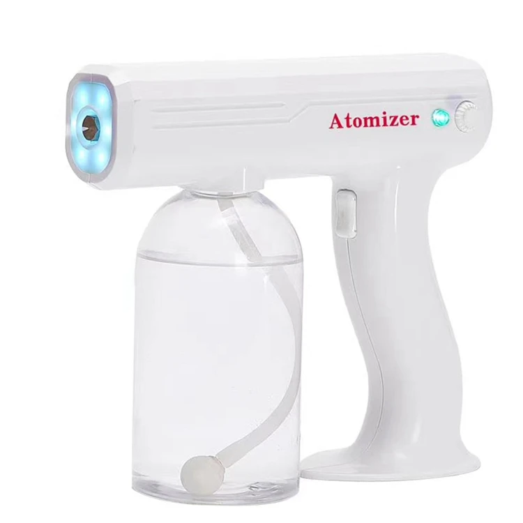

Portable Battery Power Pump Spraying Atomizer Electric Nano Mist Sprayers for Sterilization and Disinfection, White