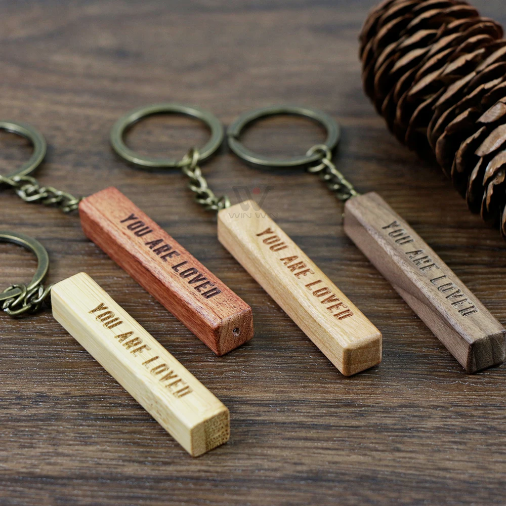 

Wholesale Wooden Metal Car Key Chain Keychain Wood Blank Promotional Keychains Doctors Father Gift