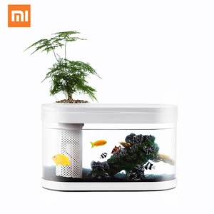 Original Xiaomi Geometry Fish Tank Aquaponics Ecosystem Small Water Garden Ecological Fish Tank Aquarium Transparent Aquarium