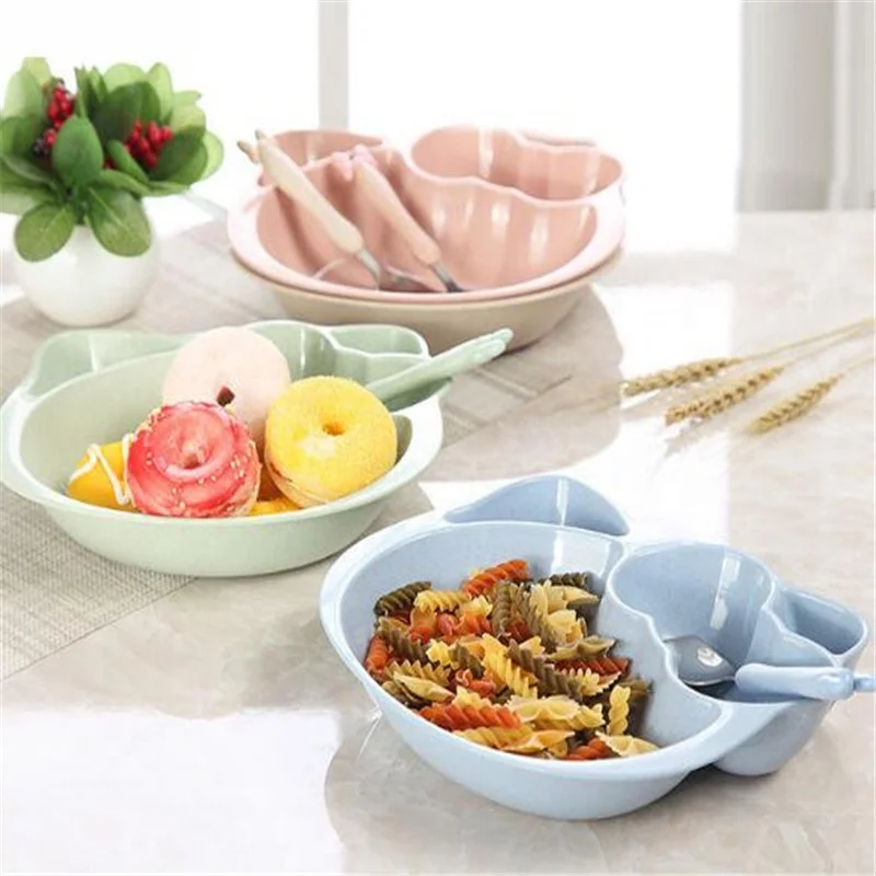 

Wheat Straw Children Cartoon Large Capacity Bowl, Green/blue/beige/pink
