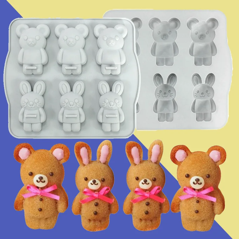 

LOVE'N LV001 Easter bunny 3d large bear mousse cake mould Diy chocolate ice cream pudding silicone mold for baking oven fridge