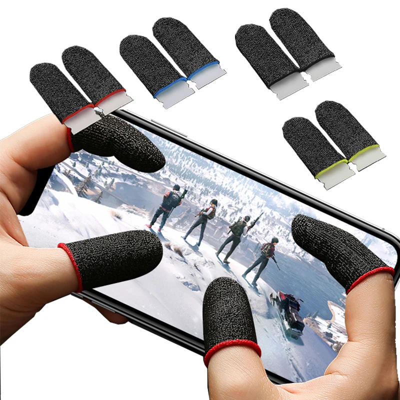 

2021 Ultra Thin 0.25 Mm Finger Sleeve Carbon Silver Elasticated Pupgi Mobile Gaming Breathable Fingertips Finger Sleeve P Ubg