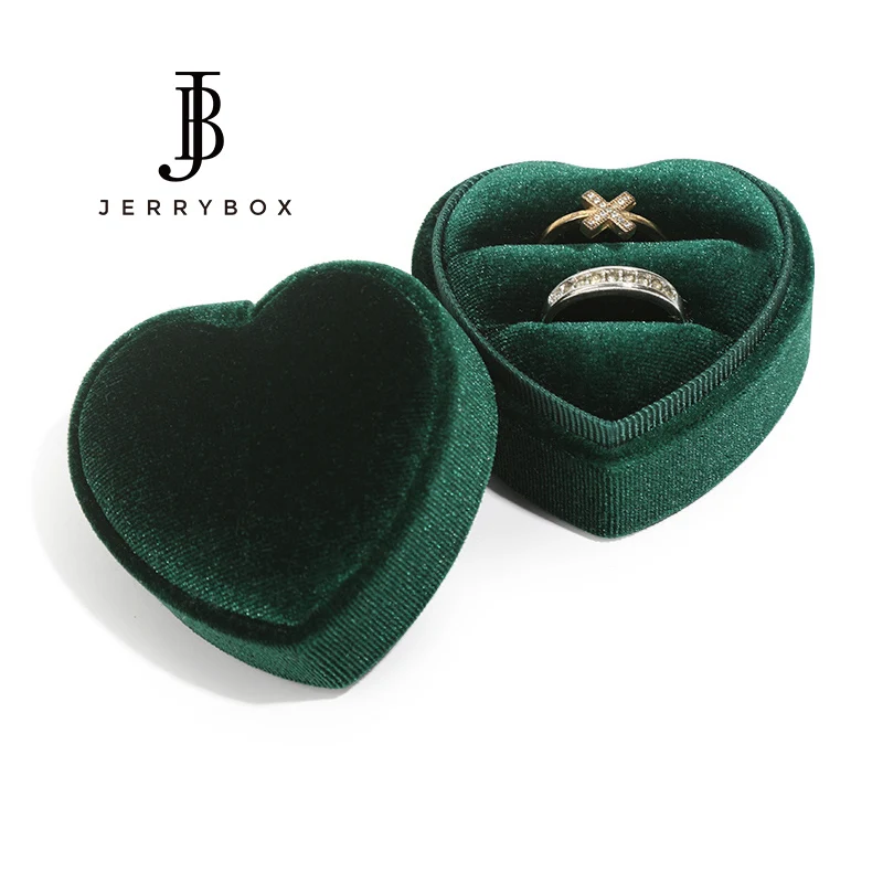 

Heart Jewellery Ring Boxes Velvet Heart Jewelry Box, Green,pink