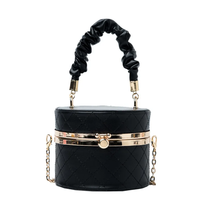 

High Quality New spring and summer fashion western-style chain shoulder hand cross arm bucket clip mini bag