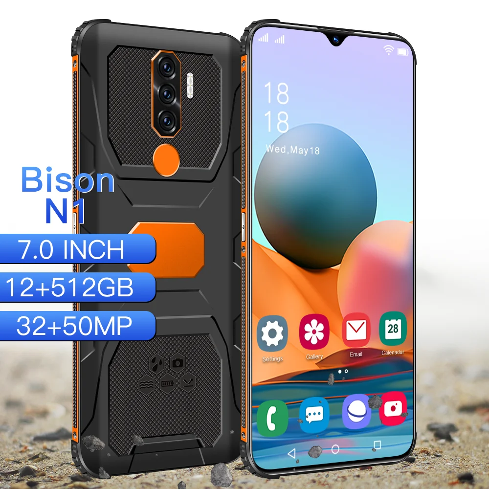 

Bison N1Global Version 7.0" Smartphones Multi-Language 12G512G Qualcoom 888 Face Unlock Hot Sell Mobile Phone 5G