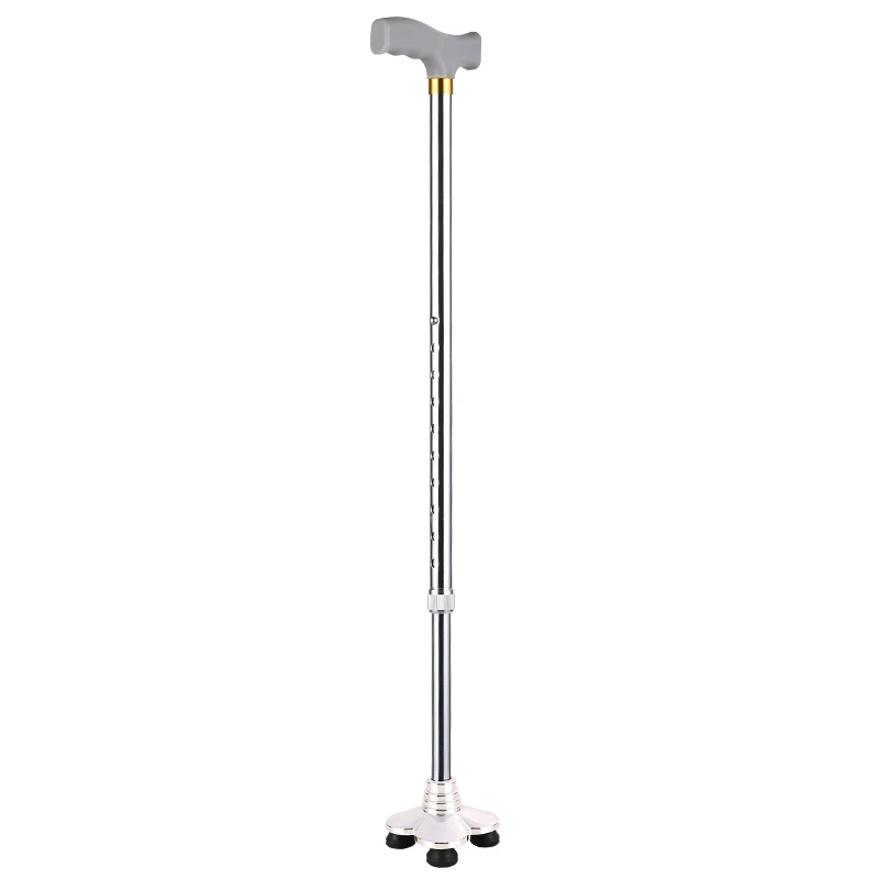 

Adjustable walking stick cane with led light detachable base old man elderly walking cane, Black