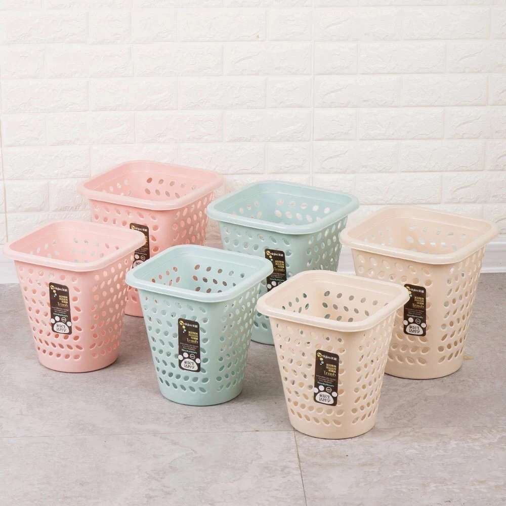 

European Style Waste Basket Restaurant Square Household Sorting Trash Bin, Pink,blue,khaki