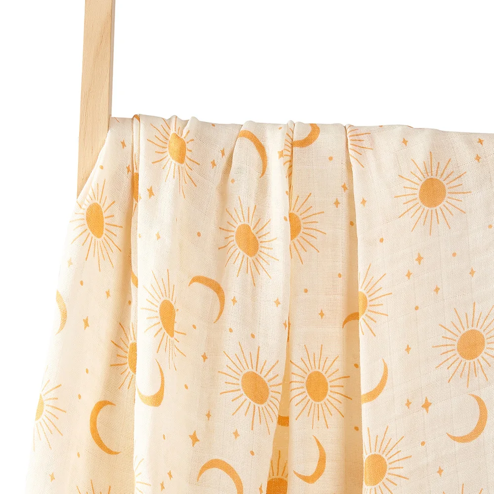 Muslin Swaddle Blanket 100% Organic Cotton Skin-Friendly and Breathable Multilayer Crib Bedding Baby Blanket
