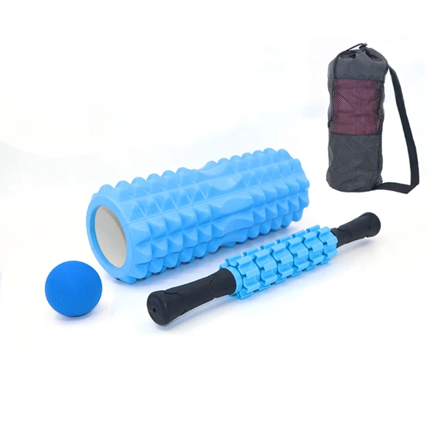 

High density hollow eva muscle yoga foam massage rollers set for physical therapy exercise, Blue/black/pink/purple/green/orange/red