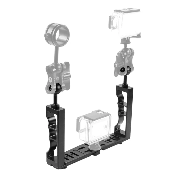 

Dropshipping Adjustable Dual Handles Light Arm CNC Mount Diving Tray Stabilizer for Go Pro, DJI and Other Action Cameras