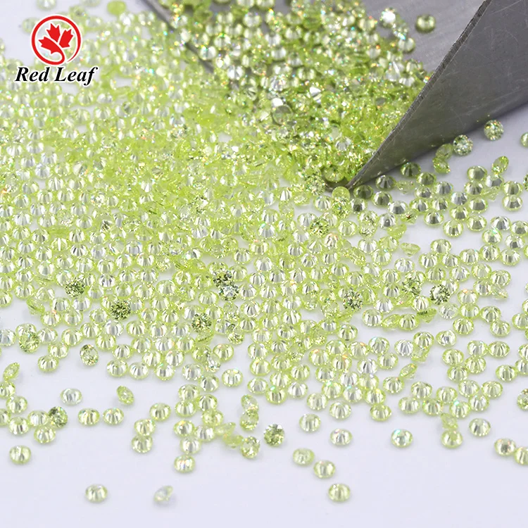 

Redleaf Jewelry wholesale apple green round small size 1-3mm loose gemstone cubic zirconia