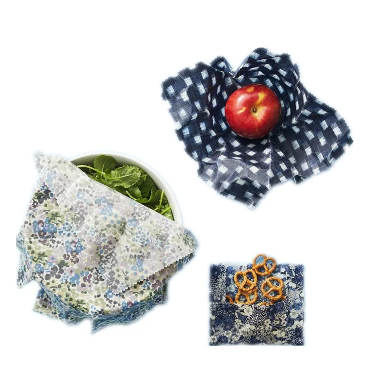 Vegan Free Soy Bean Wax Food Wraps Reusable Food Bag Waxed Vegan Food Wrap Plant Wax Wrap NO Beeswax - 100% Plant Based