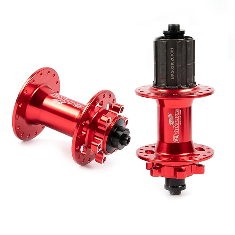 

BLOOKE Bicycle Hub 32 Hole DT 200 Front And Rear Bike Hub Quick Release Lever 1 Pair Dual Bearing Mountain Bicycle Hub, Red/ black