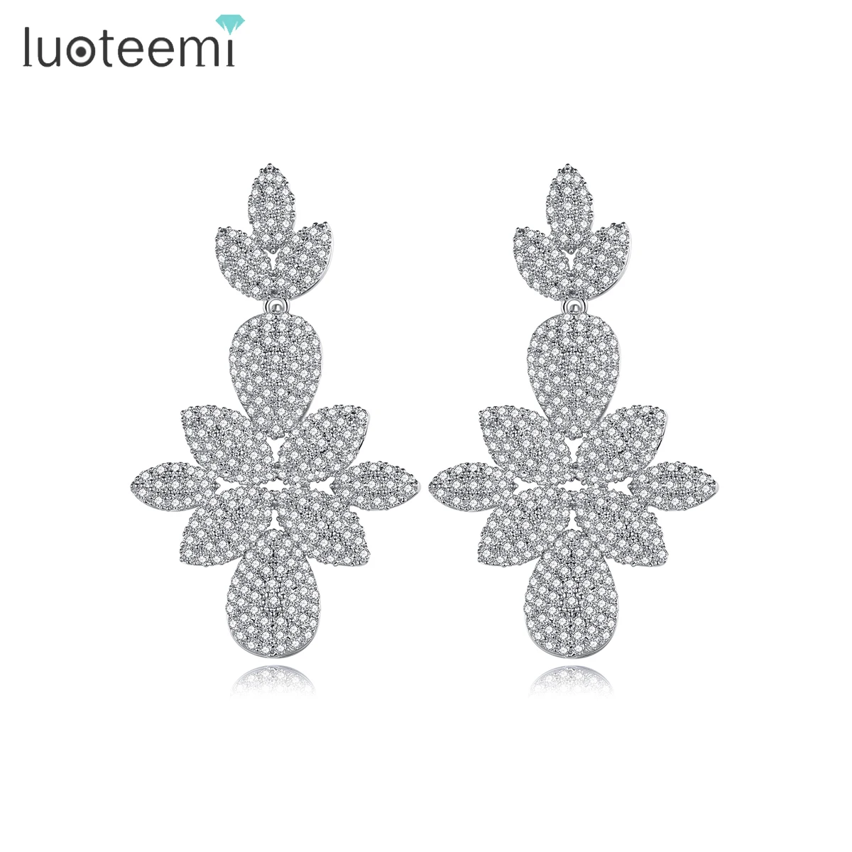 LUOTEEMI Jewellery Earing Big Woman Luxury Design Designer Drop Bridal Fashion Statement Earring 2023