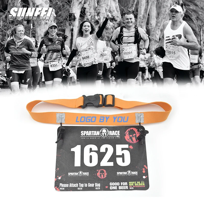 

Sport Race Number Bib Belt with Elastic custom Print Logo Triathlon Belt adjustable running waist belt for Triathlon marathon