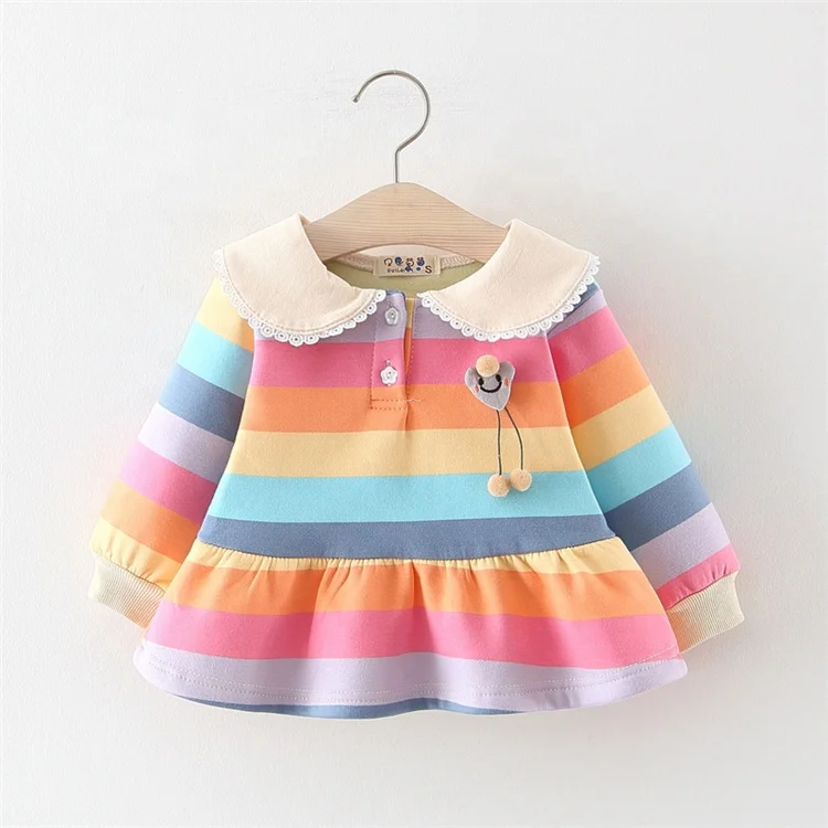 

Wholesale Boutique baby dresses fall winter long sleeve bow Thicken little girl dress, As picture