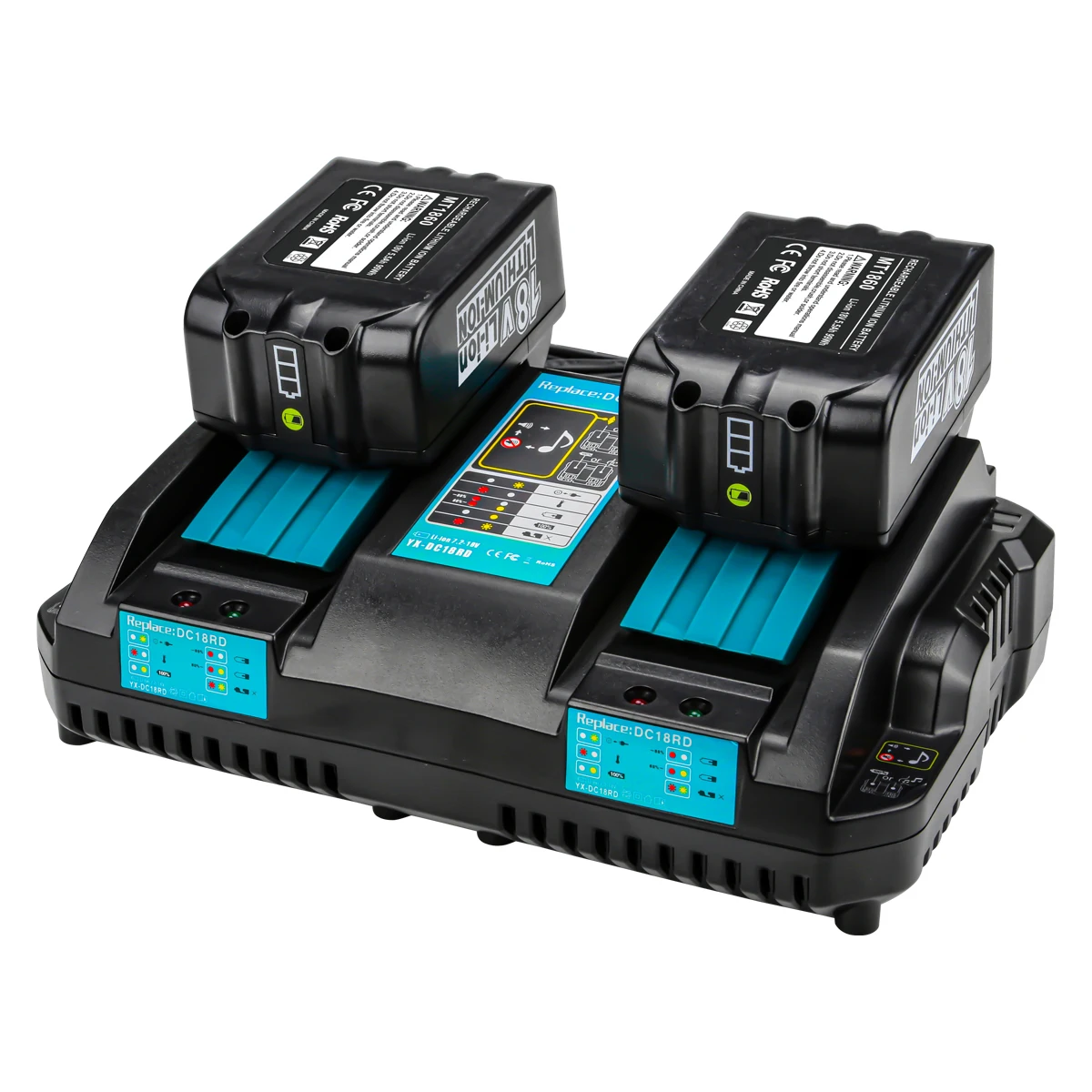 

14.4V~18V 6A Dual Port Charger Li-ion batteries charger DC18RD Replacement Mak - ita Charger