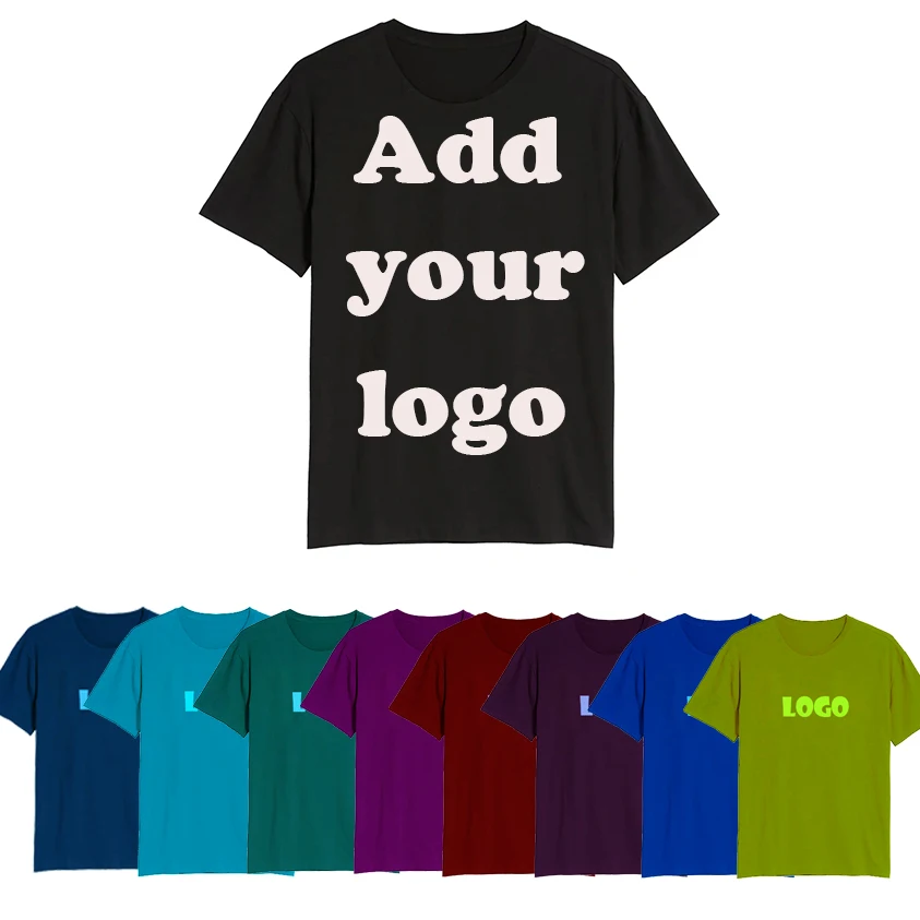 

Wholesale Custom Printed Blank T Shirts Printing Plain Fashion Design Tshirts 100% Cotton Design Own Black Men T Shirt