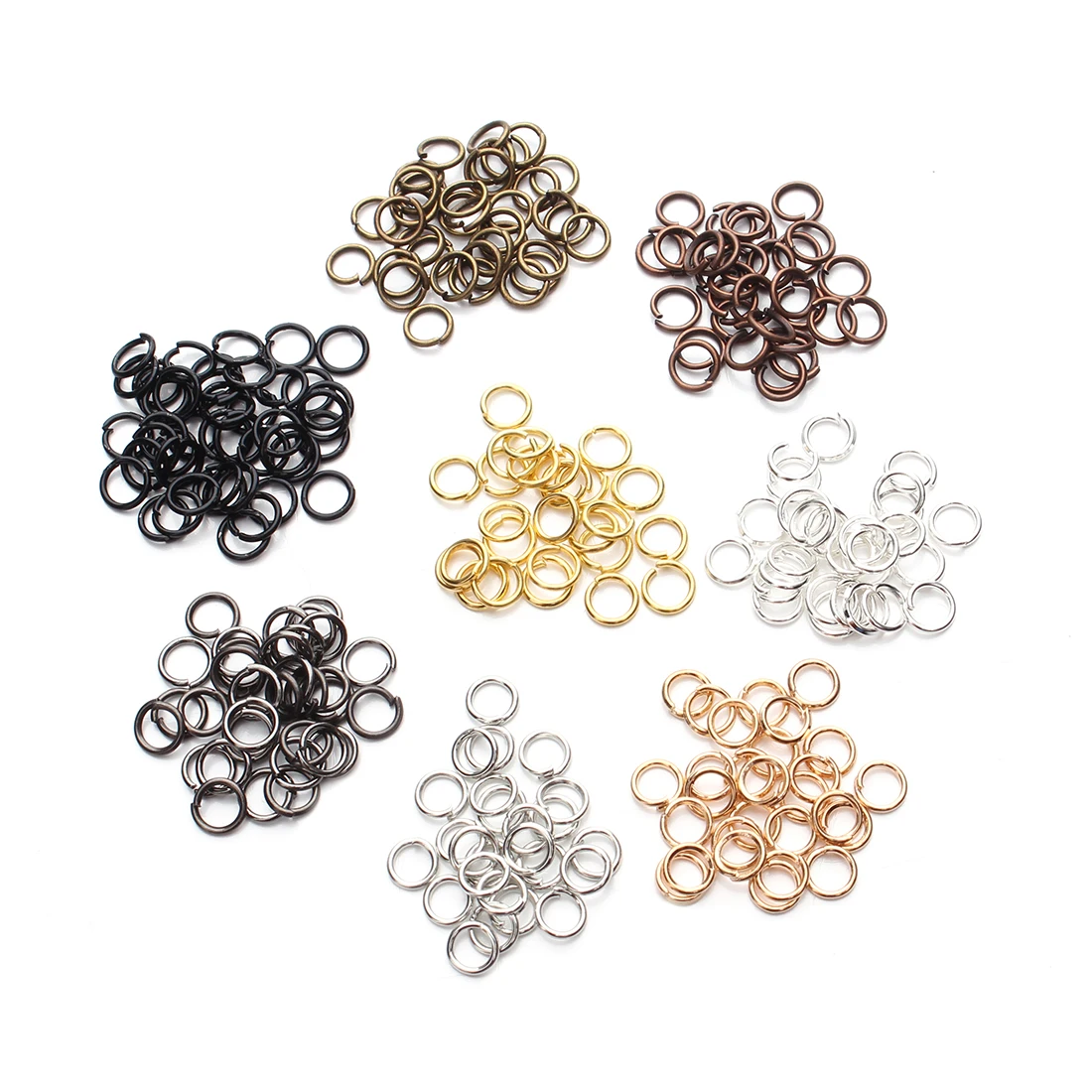 

100-200pcs/lot 4 5 6 8 10 mm Jump Rings Split Rings Connectors For Diy Jewelry Finding Making Accessories Wholesale Supplies, Gold/silver/rhodium/gun-metal/kc-gold/brass