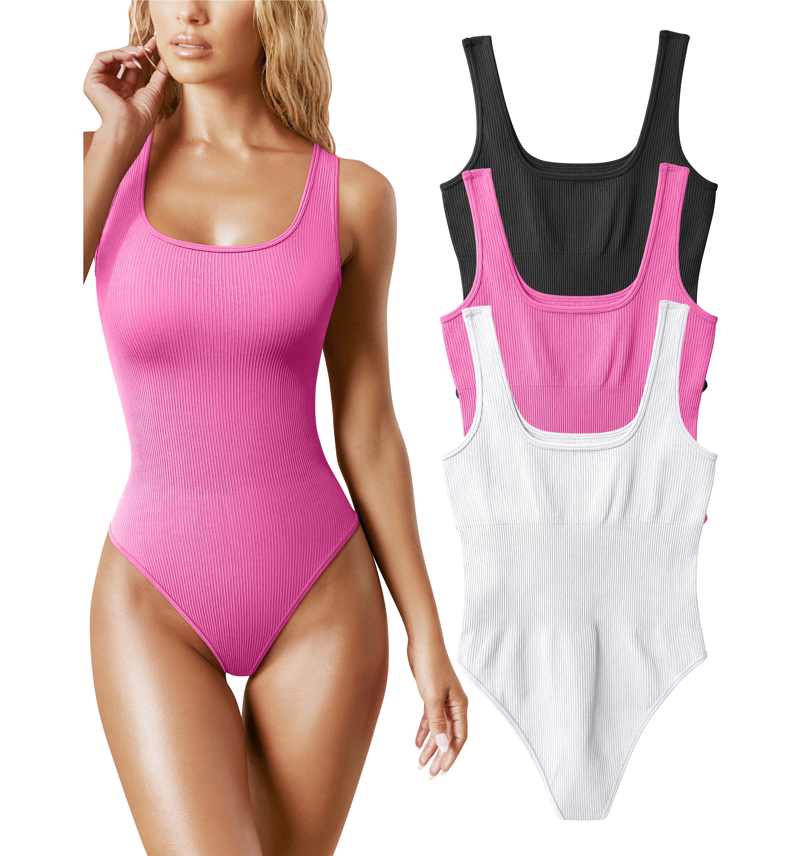 

Factory Wholesale Spot Women's Yoga Rompers Ribbed One Piece Tummy Control Bodysuits