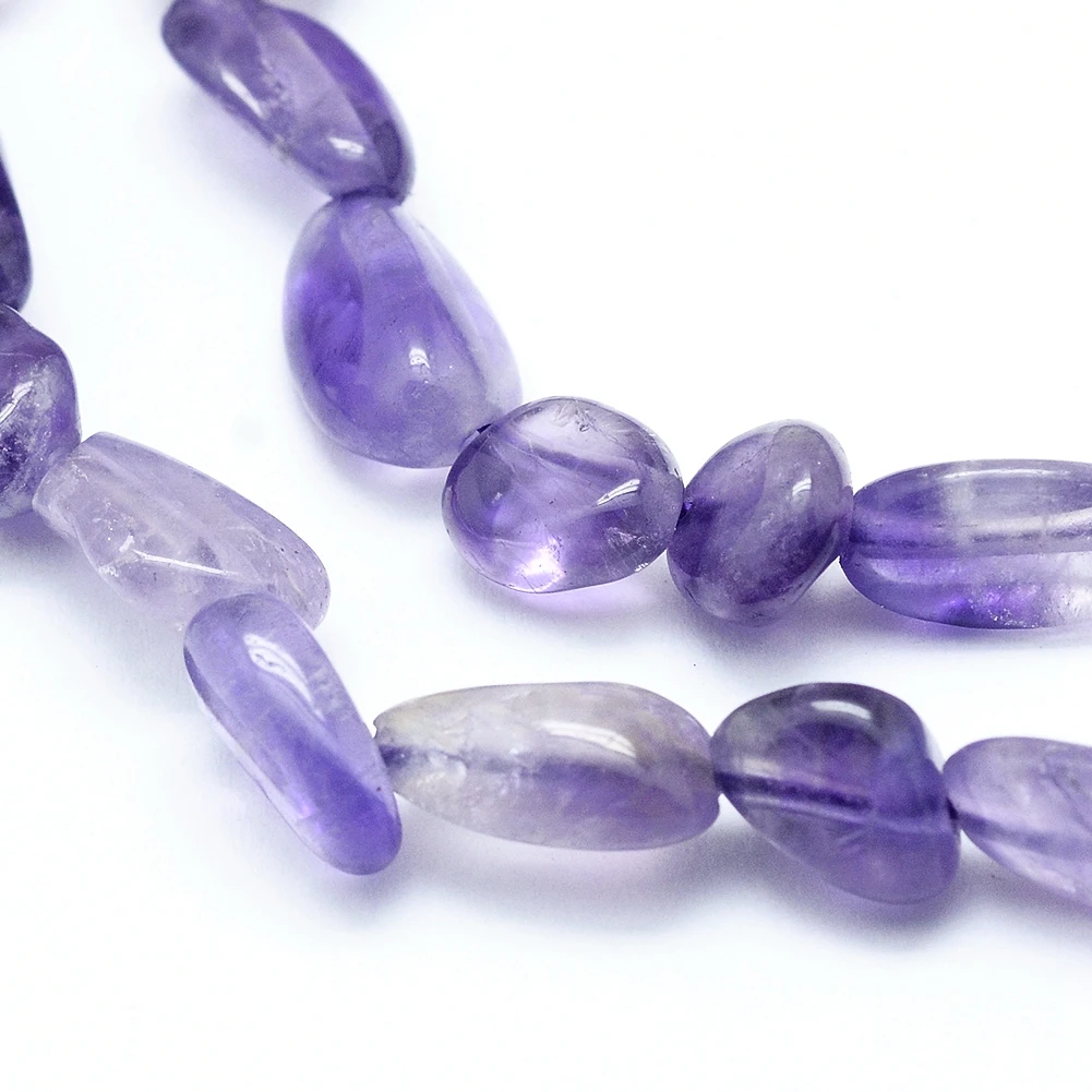 

PandaHall Tumbled Stone Nuggets Natural Amethyst Beads Strands