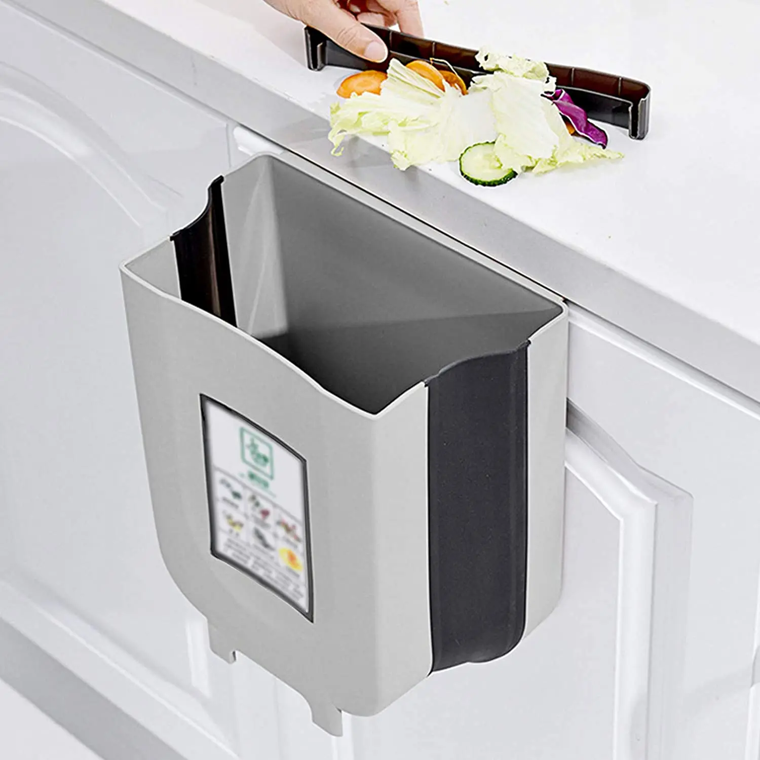 

Foldable Large Simple Human Trash can, Collapsible Garbage Bin for Bedroom, Silver, white, black etc.