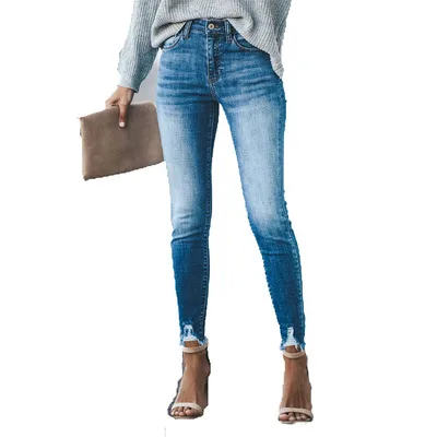 

B50886A Hot selling women skinny jeans fashion pencil denim pants
