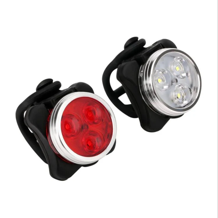 

Bike 3 LED Head Front Light High Quality Bright Bicycle Safety Warning Tail Cycling Light Lamp Red And White, Picture shows