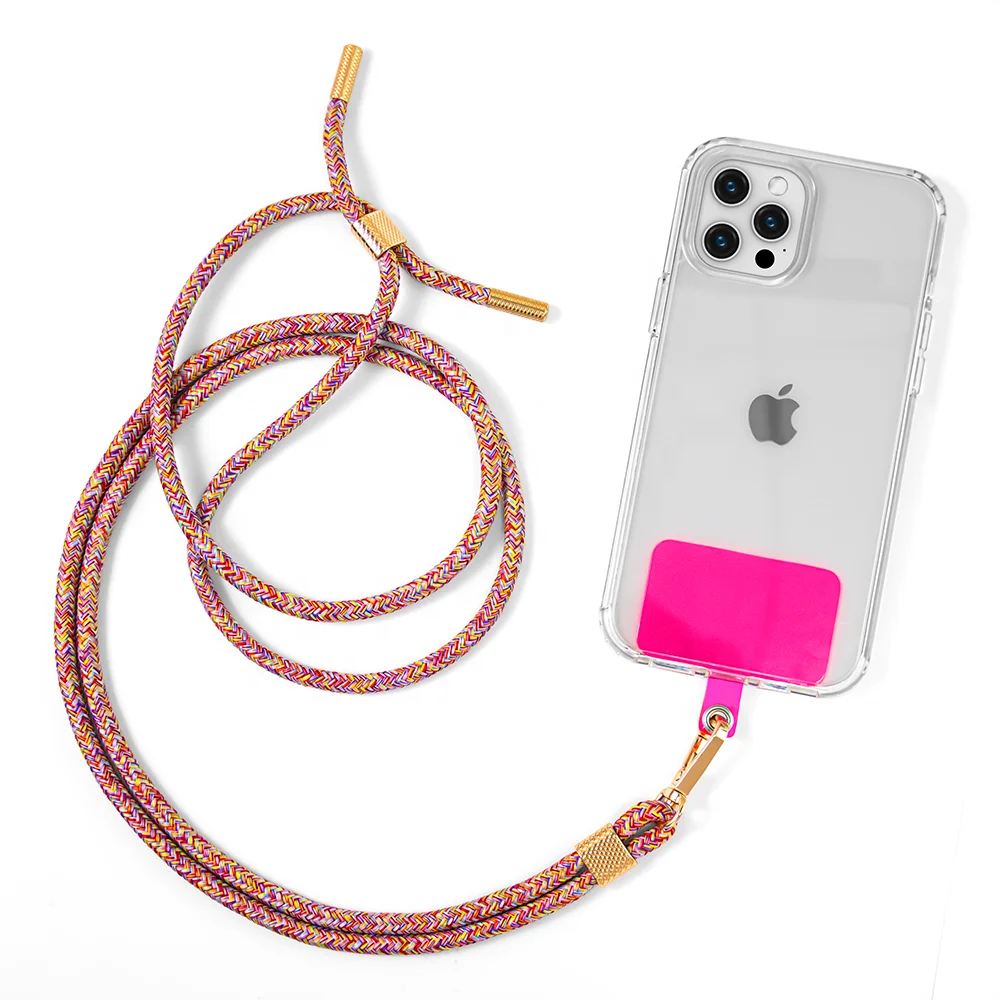 

New Fashion Neon color TPU transparent anchor universal phone lanyard with detachable necklace strap