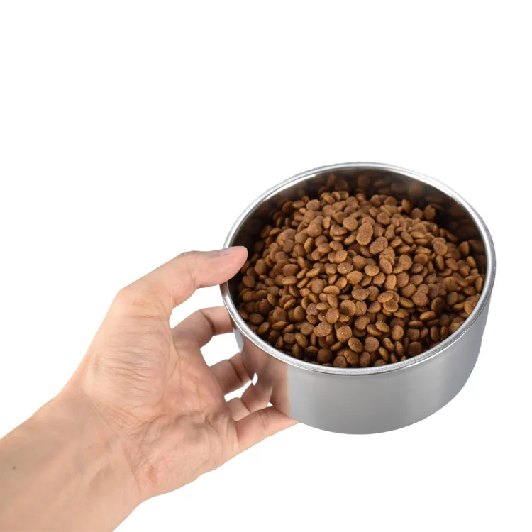 

Custom colored OEM LOGO  Double Wall Stainless Steel Dog Bowl Pet Bowl, Nature color