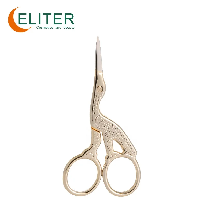 

Amazon Hot Sell In Stock Crane Sharp Straight Blade Stainless Steel Russian Manicure Scissors Scissors Cuticle Scissors NailGold