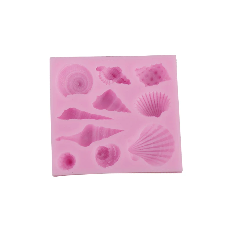 

DIY handmade Seaweed pentagram star conch fondant silica gel Sea Shell Coral Silicone Cake Border Mould Sugarcraft Icing Mold