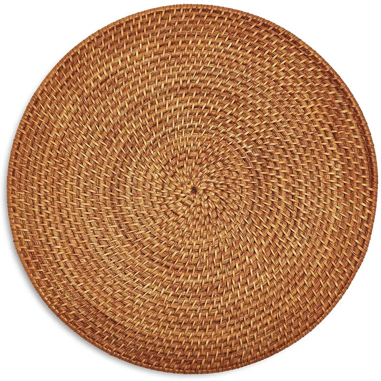 

Retro Classic Chinese Style Kitchen Tourist Hotel Restaurant Natural Straw Rattan Woven Placemat